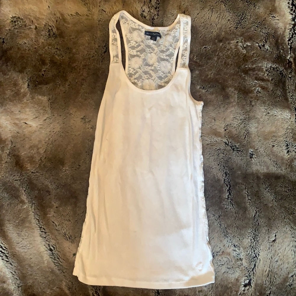Lace back tank top